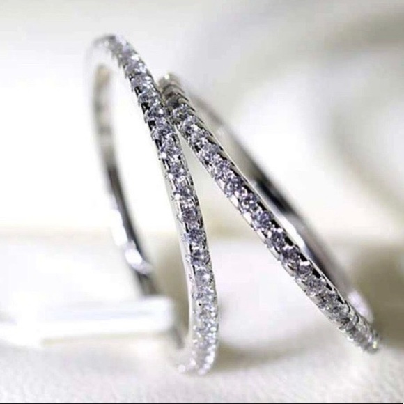 NEW 925 STERLING SILVER DIAMOND FULL ETERNITY RING - Picture 5 of 7